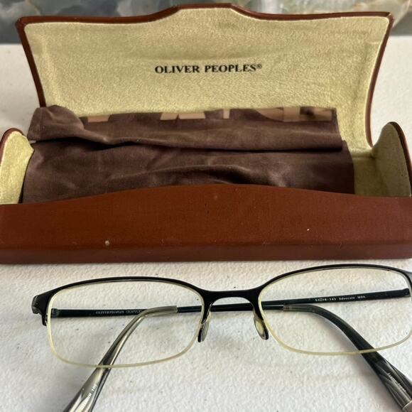 OLIVER PEOPLES Eyeglass 51[]18-143 Advocate MBK Titanium 100 Frames JAPAN Vtg - Picture 2 of 12